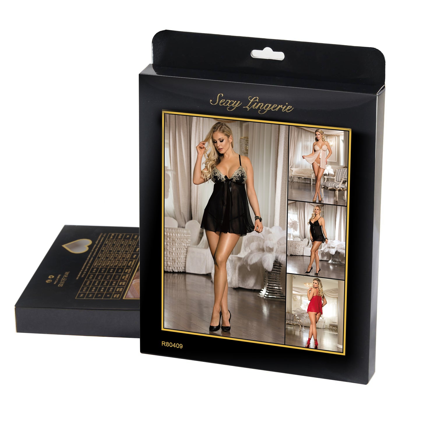 Red Multi-fibre Elegant Fly-away Babydoll