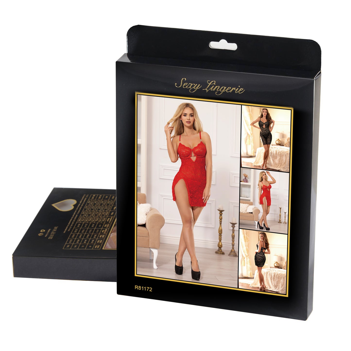 Red Lace With Underwire Adjustable Straps Babydoll