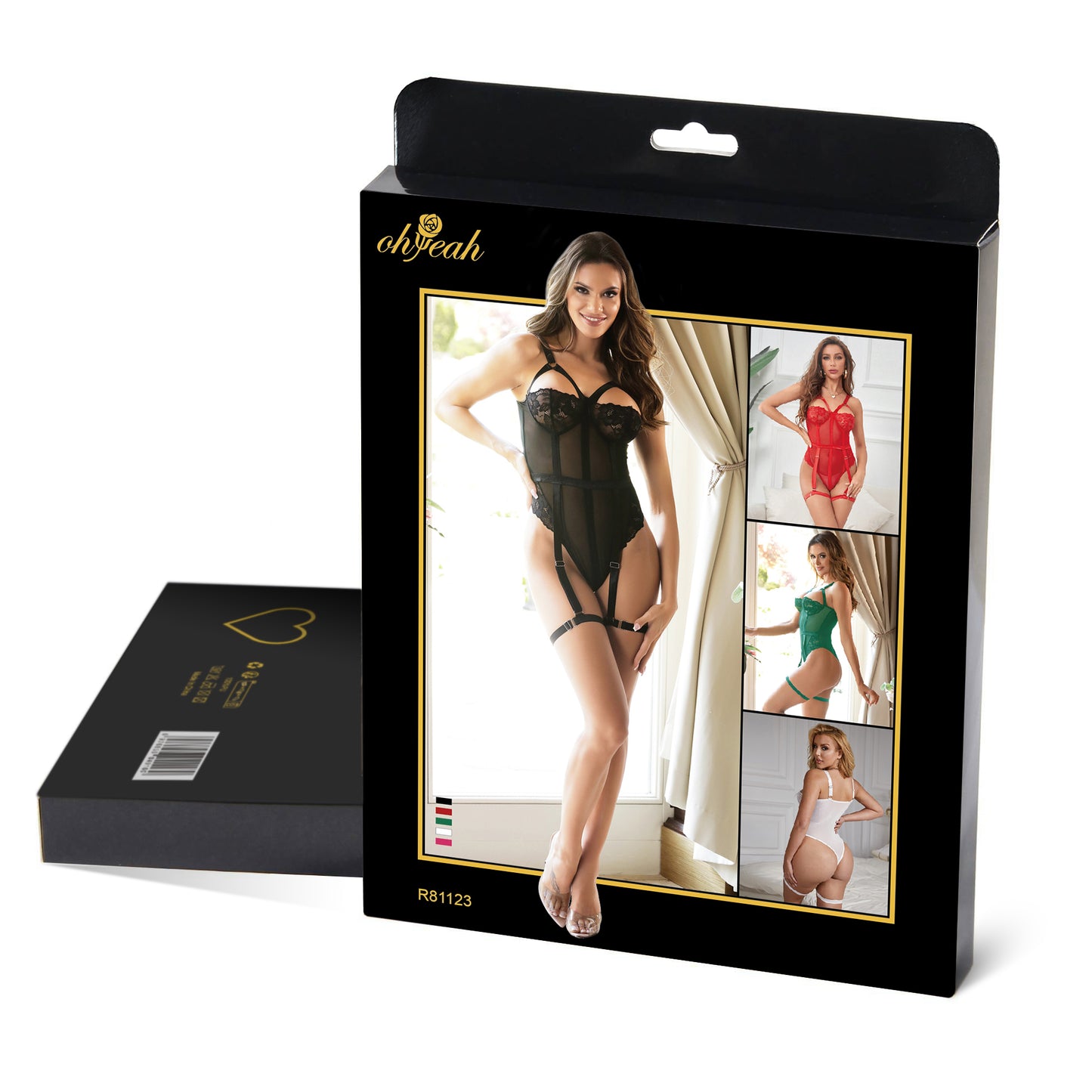 Sexy Red Slim Lace Garter Leg Ring Teddy