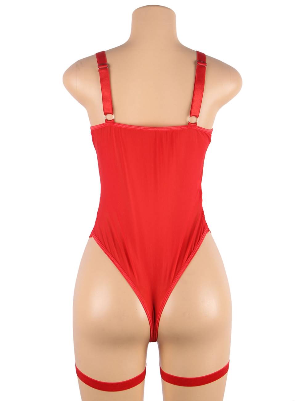 Sexy Red Slim Lace Garter Leg Ring Teddy