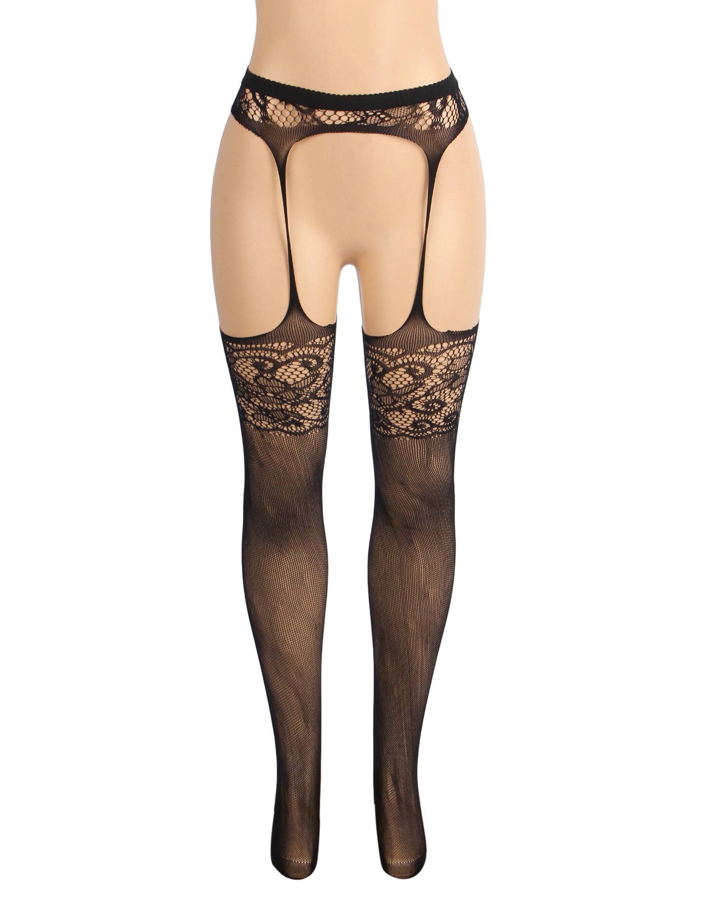 Black Sexy Jacquard Fishnet Pantyhose Tights