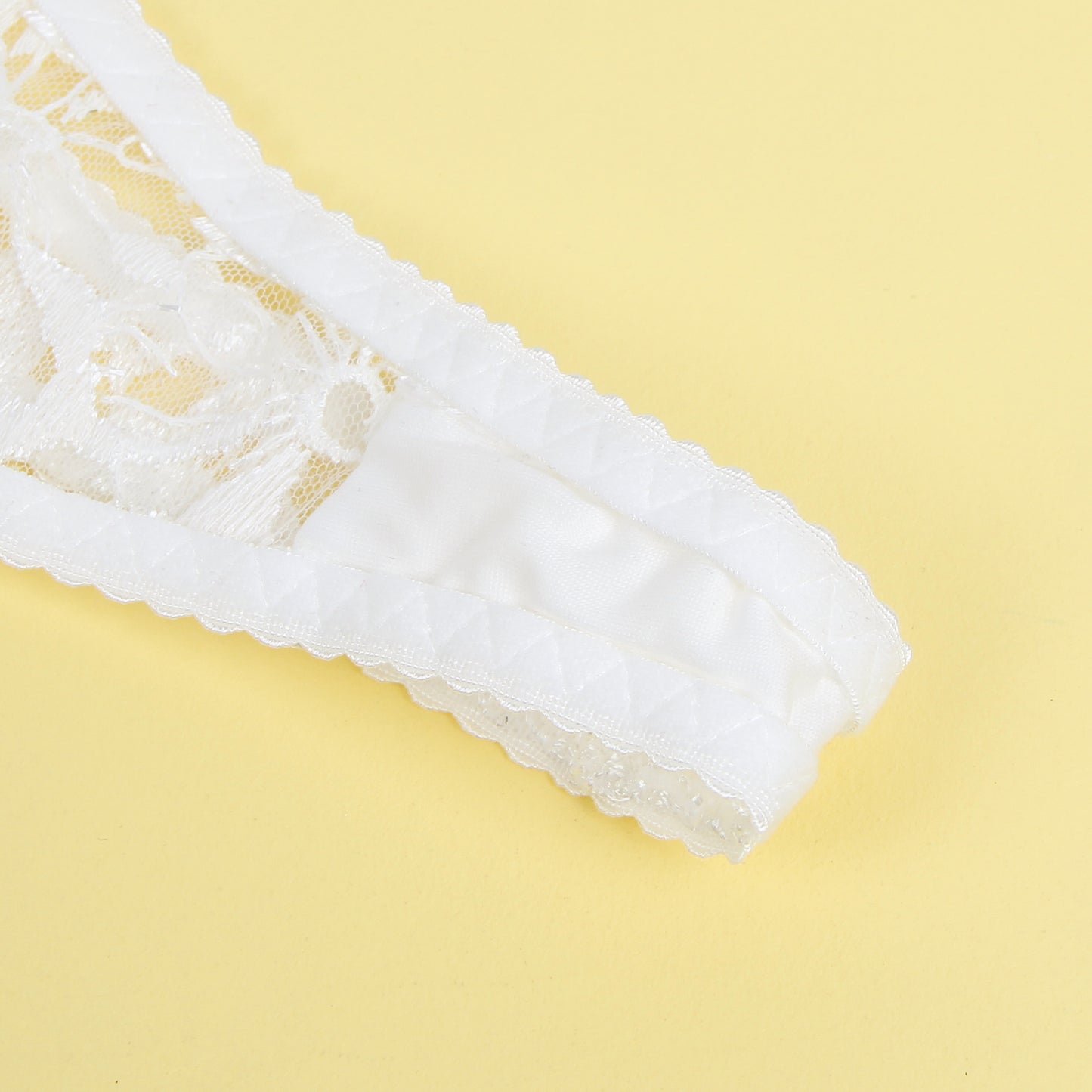 White Sexy Lace Garter Bra Panty Set