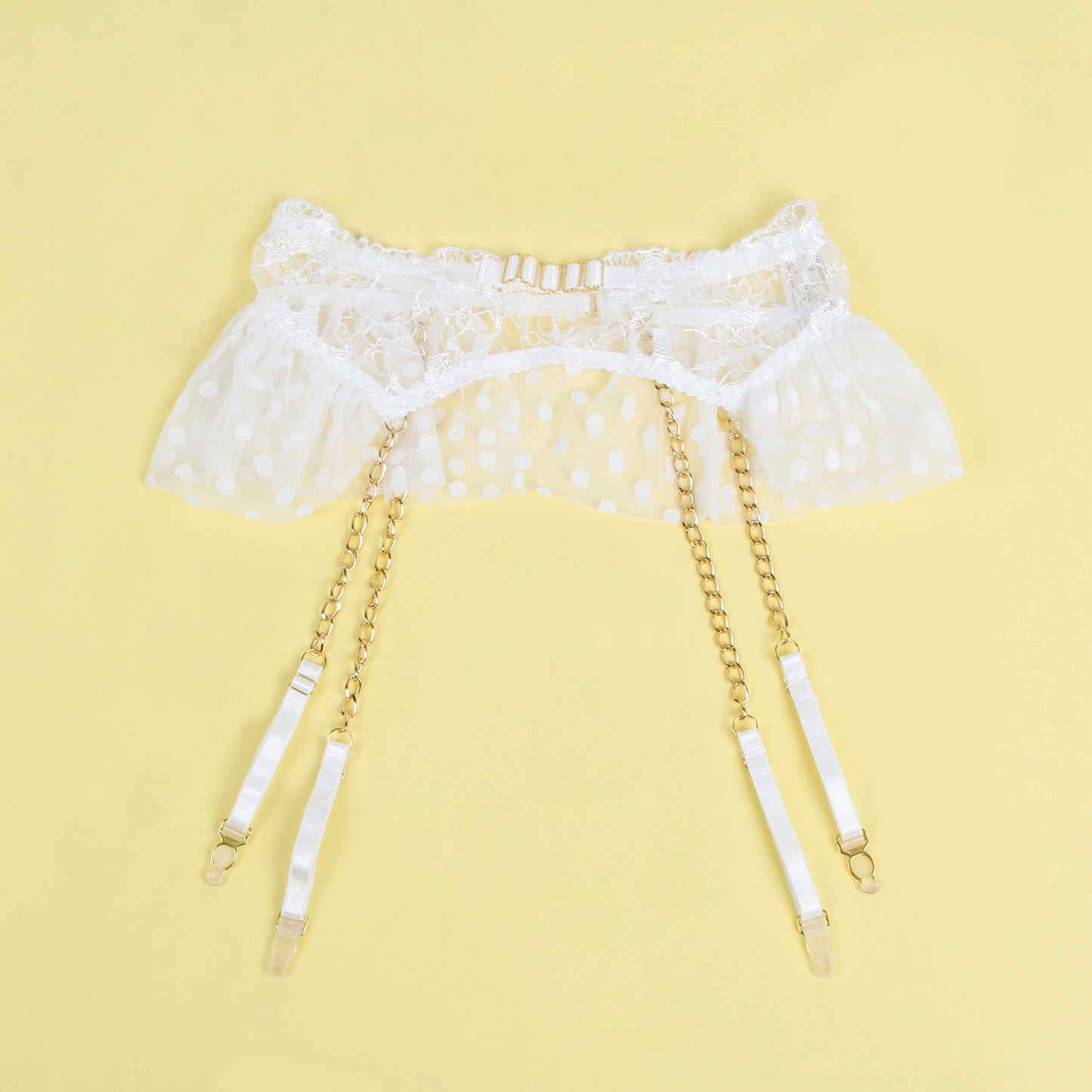 White Sexy Lace Garter Bra Panty Set