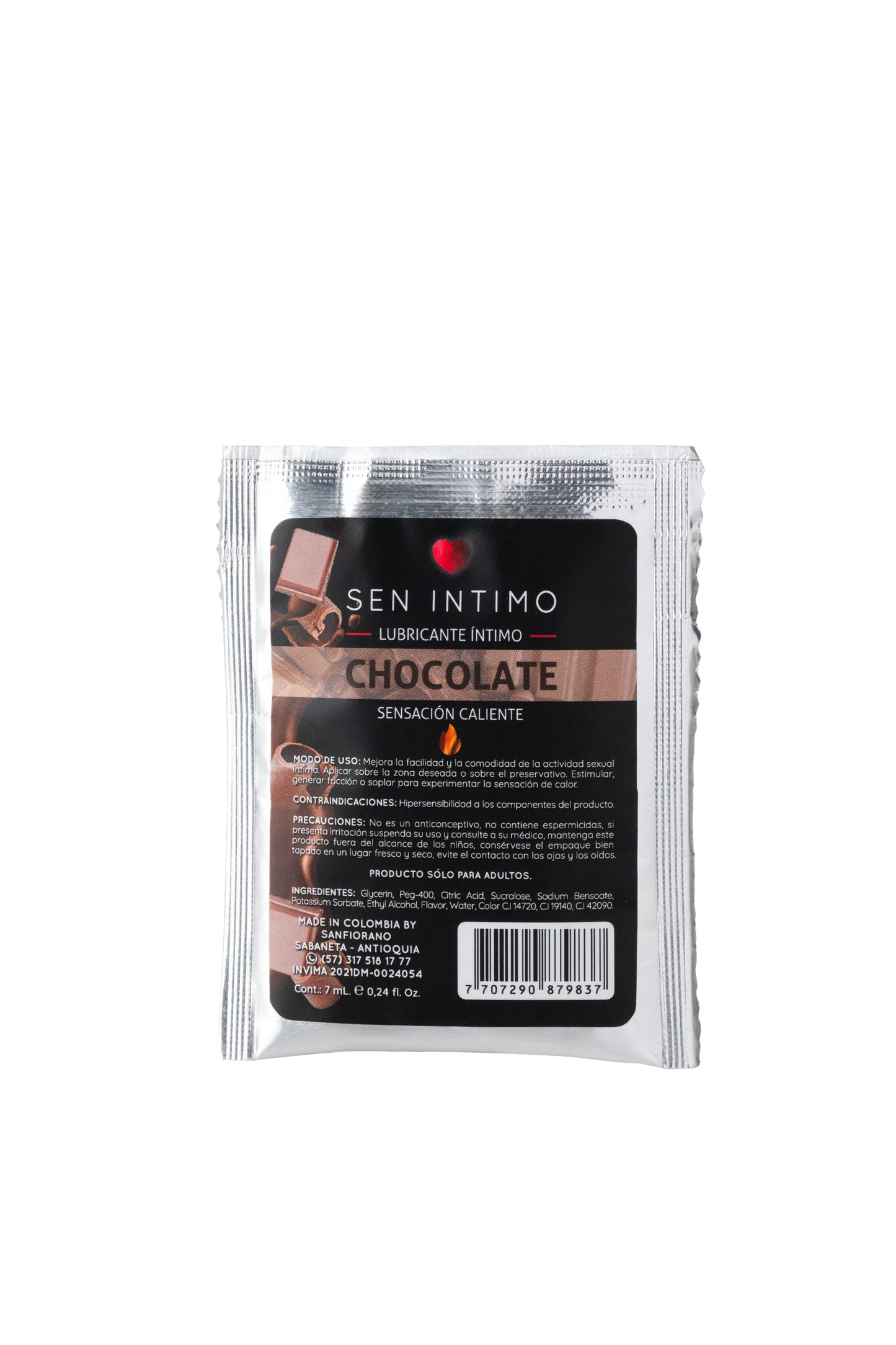 Chocolate Intimate Lubricant Heat Sensation 7 mL