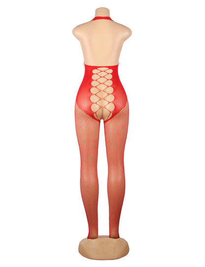 Red Sexy Christmas Fluffy Bodystocking