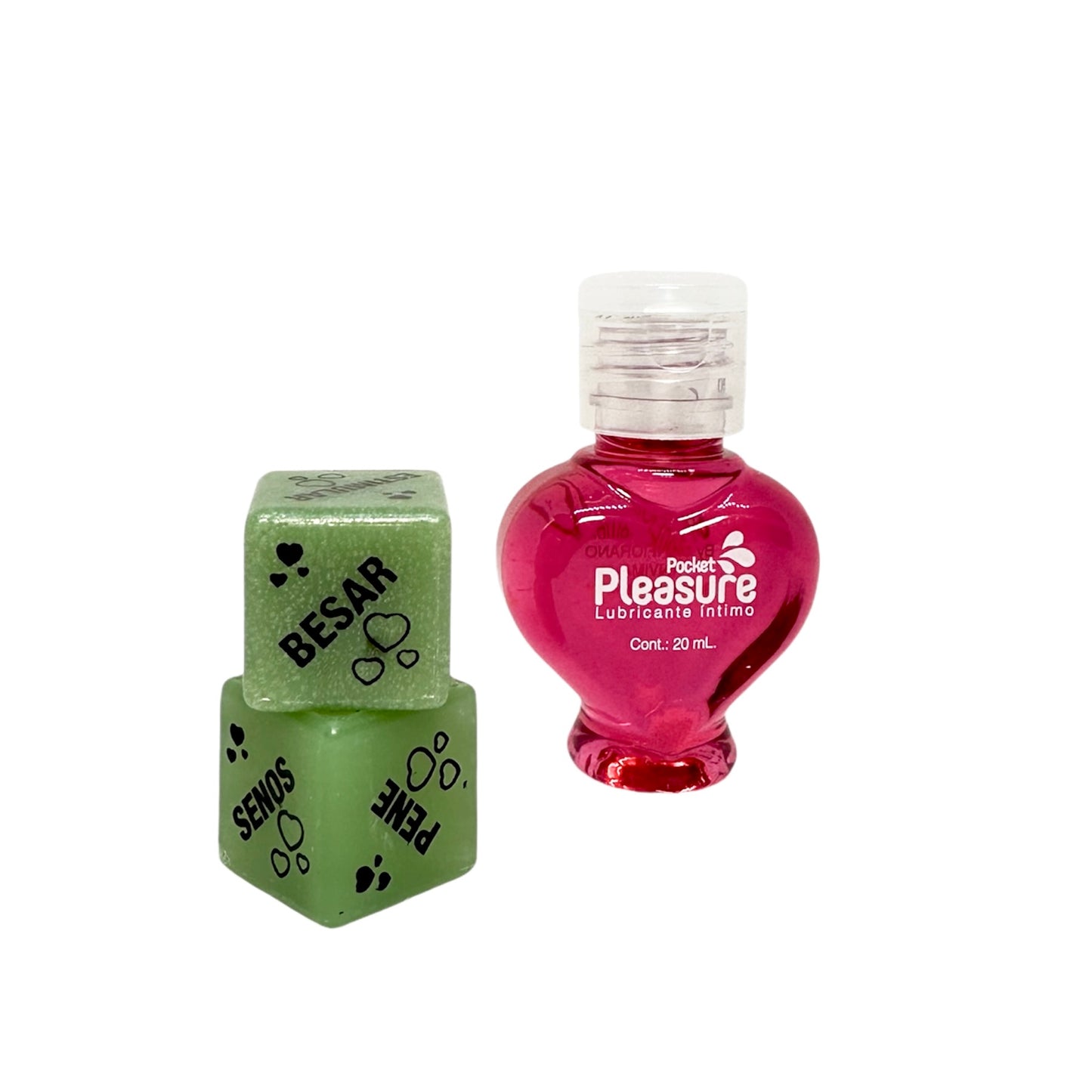 Pocket Pleasure Intimate Lubricant With Glow In Dark Dice - Raspberry